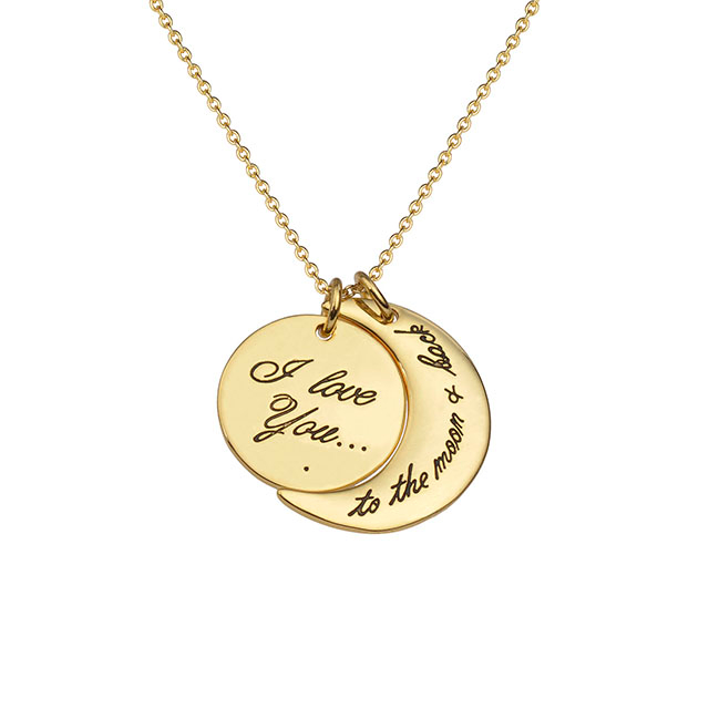 „I Love You to The Moon and Back“-Halskette, Silber vergoldet, Mond-Anhänger-Halskette, Schmuck, Geschenke für Frauen, Mutter, Ehefrau, Freundin