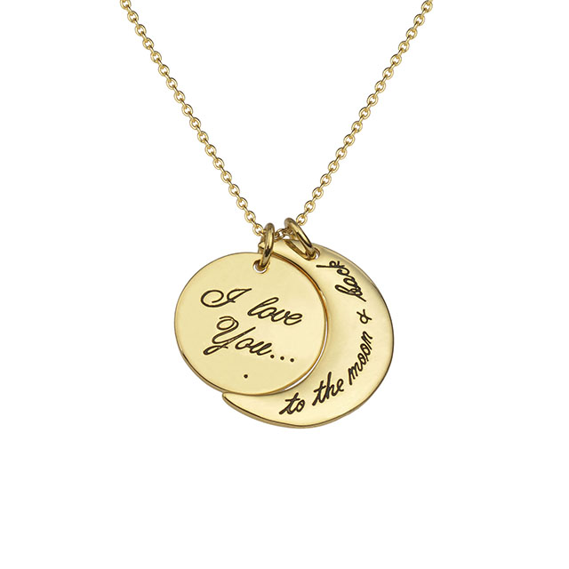 „I Love You to The Moon and Back“-Halskette, Silber vergoldet, Mond-Anhänger-Halskette, Schmuck, Geschenke für Frauen, Mutter, Ehefrau, Freundin