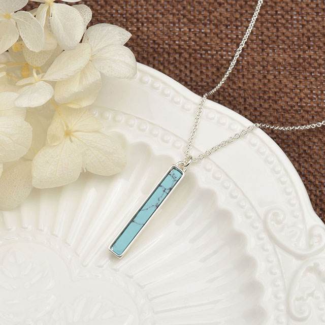 Edelstein-Barren-Halsketten für Damen, vergoldet, versilbert, Türkis, Amethyst, Tigerauge, Sodalith, Achat, Howlith, Mondstein, Bar-Anhänger-Halskette für Damen und Herren, Schmuck, Geschenk