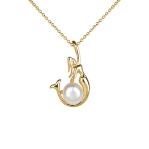 Meerjungfrau-Halskette, vergoldet, versilbert, Ozean-Halskette, zierliche Strand-Halsketten für Frauen, Teenager, Mädchen, Surfer-Schmuck, Geschenke, Sommer-Halskette