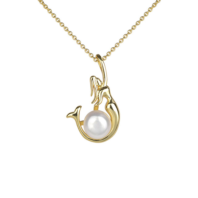 Meerjungfrau-Halskette, vergoldet, versilbert, Ozean-Halskette, zierliche Strand-Halsketten für Frauen, Teenager, Mädchen, Surfer-Schmuck, Geschenke, Sommer-Halskette