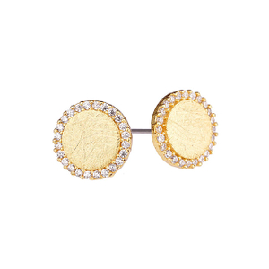 Herz-Ohrstecker für Damen, vergoldet, versilbert, hypoallergen, zierliche Zirkonia-Ohrstecker, geometrische Herz-Kreis-Dreieck-Ohrstecker