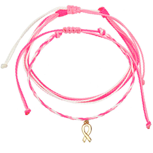 Rosafarbenes Schleifenband-Armband zur Aufklärung über Brustkrebs. Geschenke für Frauenliebe