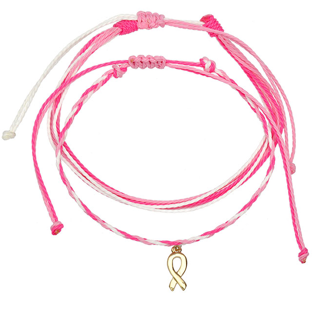 Rosafarbenes Schleifenband-Armband zur Aufklärung über Brustkrebs. Geschenke für Frauenliebe