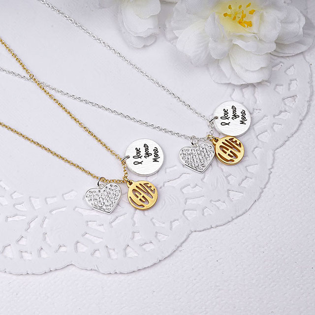 „I Love You More“-Halsketten für Mädchen – zierliche Charm-Halskette mit Liebesherz-Anhänger und kubischem Zirkonia
