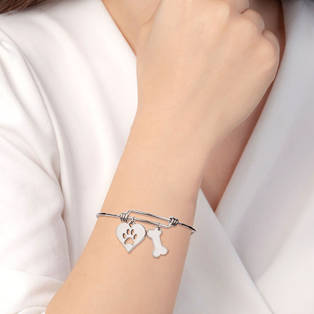 Erweiterbares Hundepfoten-Charm-Armband