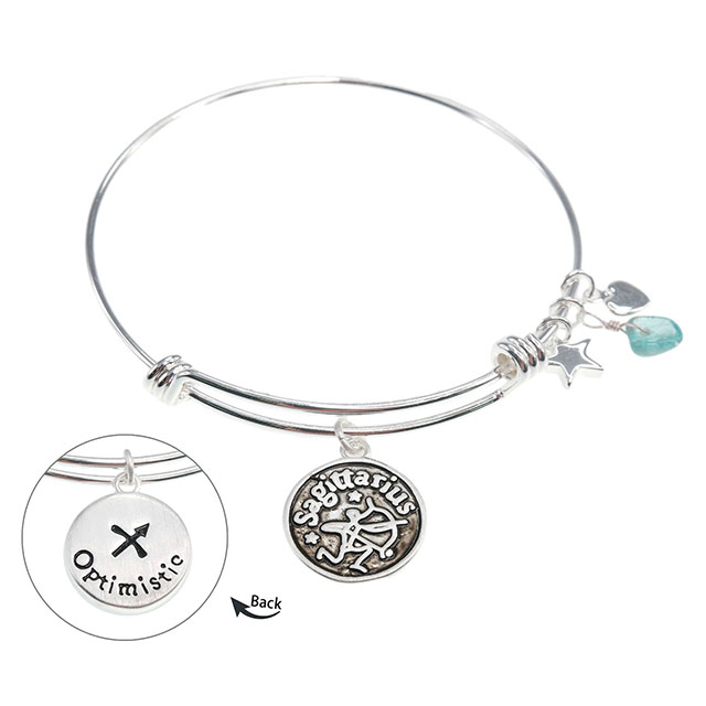 Sternzeichen-Armband für Frauen, Retro-Sternbild-Zeichen, erweiterbarer Armreif, runde Scheibe, Astrologie-Armband, Edelstein-Herz, Stern-Charms, Armbänder, Mädchen-Schmuck, Geschenk