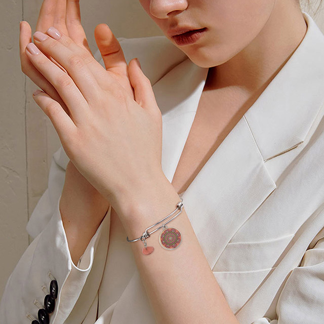 Mandala-Lotus-Blumen-Charm-Armbänder, Edelstein-Amethyst-Türkis-Armband, Chakra-Mala-Yoga-Armbänder 