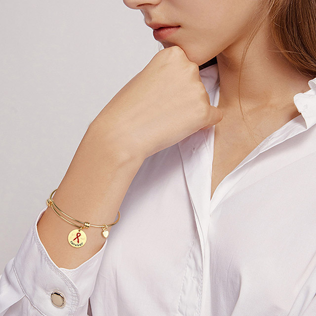 Hilfe, Mut, Stärke, Rot, Überlebender, Band, Armband, Geschenk für die Pflege von Frauen