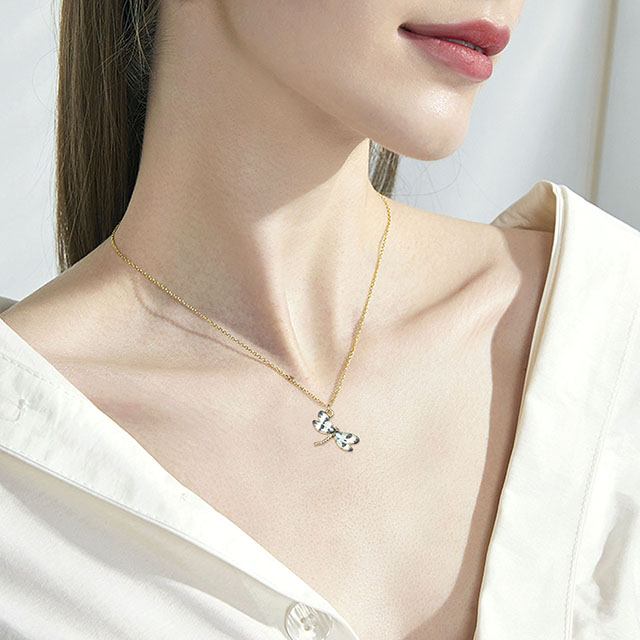 Bunte Libellen-Halskette, handbemalte Libellen-Halsketten für Frauen, zierliche süße Libellen-Charm-Schmuck-Anhänger-Halskette 