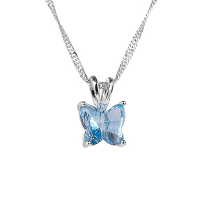 Geburtsstein-Schmetterling-12-Monats-Horoskop mit Anhänger-Charm-Halskette für Frauen (Perle)