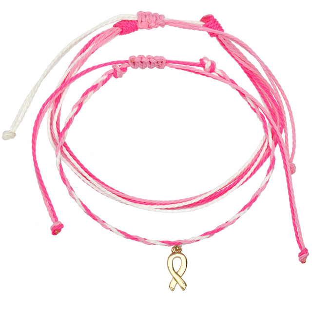 Rosafarbenes Schleifenband-Armband zur Aufklärung über Brustkrebs