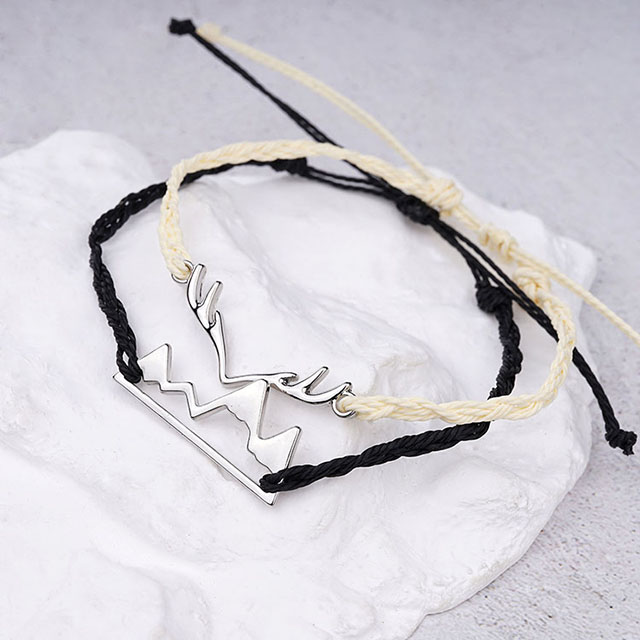 Hirschgeweih Snowy Mountain Range Verstellbare Armbänder