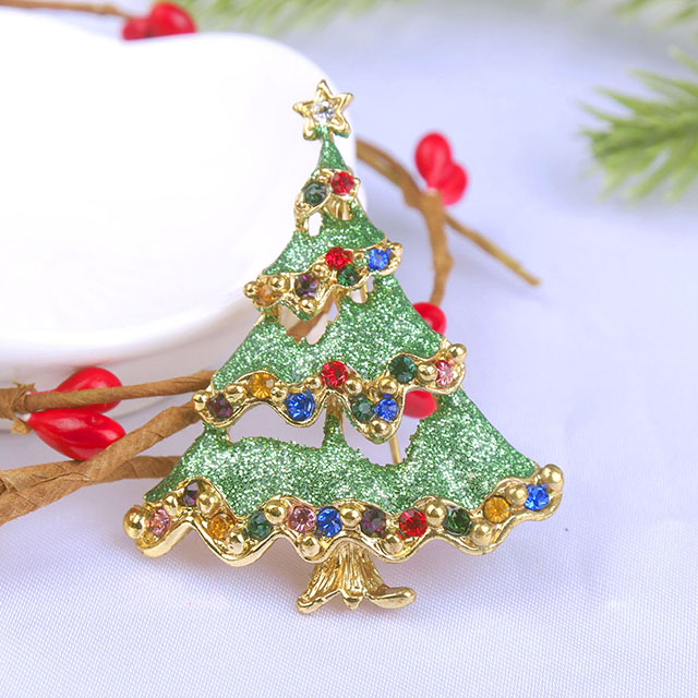 Großhandel Vintage Weihnachtsbaum Brosche Mode Weihnachtsschmuck Weihnachtsgeschenke