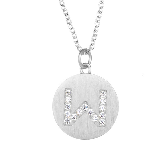 Initialen-Halskette für Frauen, versilbert, zierliche Zirkonia-Initialen-Halsketten, runde Scheibe, AZ, Alphabet-Buchstaben-Halsketten-Anhänger für Frauen und Mädchen, Schmuck, Geburtstagsgeschenk