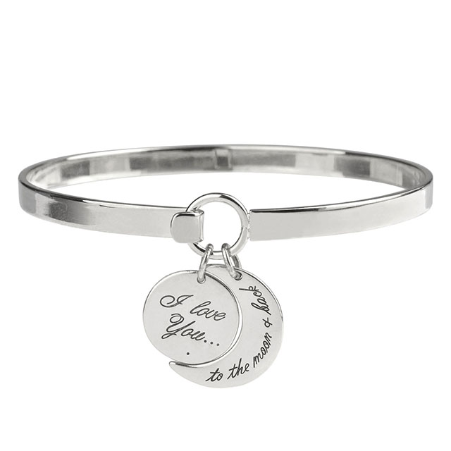 „I Love You to The Moon and Back“-Armband, Silber vergoldet, Mond-Anhänger, Armband, Schmuck, Geschenke für Frauen, Mutter, Ehefrau, Freundin