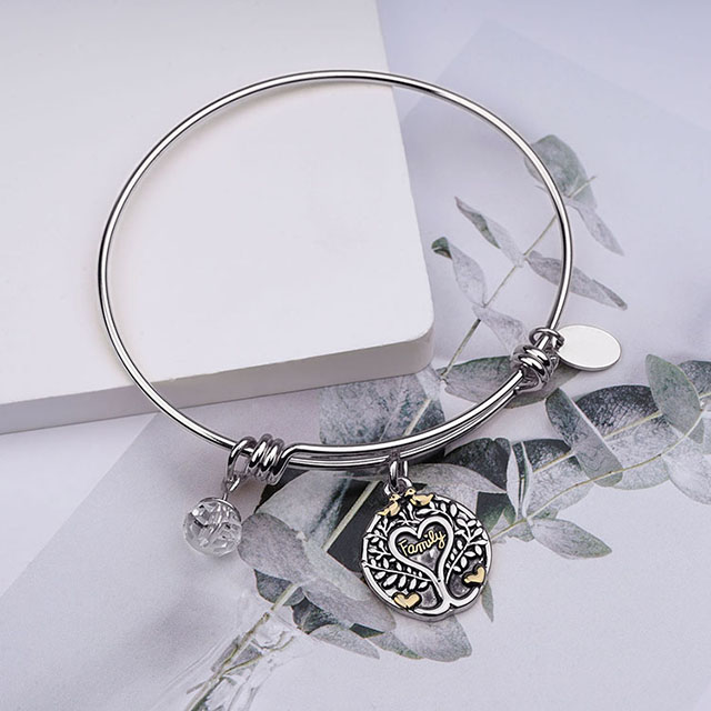  Stammbaum-Armband für Frauen, Antik-Gold, versilbert, „All Things Grow with Love“-Armreif, Perlen-Charm-Familienarmbänder für Mutter, Tochter, Ehefrau, Schwester, Schmuckgeschenk