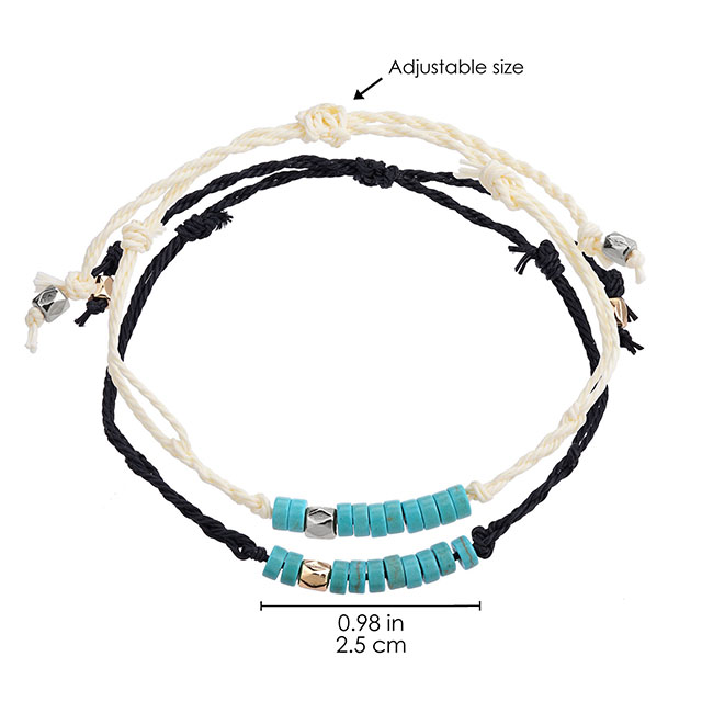 Türkisfarbene Perlen-Armbänder für den kleinen Finger, beste Freundin, passende Armbänder, Fernarmband, Freundschaftsgeschenke für Frauen, Teenager, Mädchen, Schwestern, Geburtstagsgeschenke