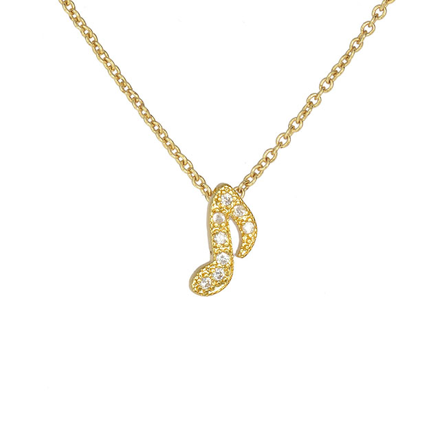 Halskette mit Musiknoten-Anhänger, Zirkonia, Musiknoten-Schmuck, Geschenke 