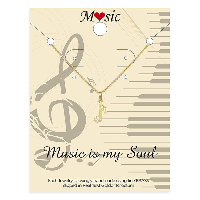 Halskette mit Musiknoten-Anhänger, Zirkonia, Musiknoten-Schmuck, Geschenke für Musikliebhaber, Frauen und Mädchen