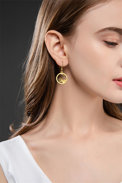 Animal Cutouts Charm Bär Elch Ziege Hirsch Elch Ohrring