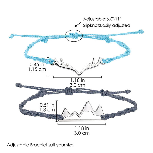 Hirschgeweih Snowy Mountain Range Verstellbare Armbänder
