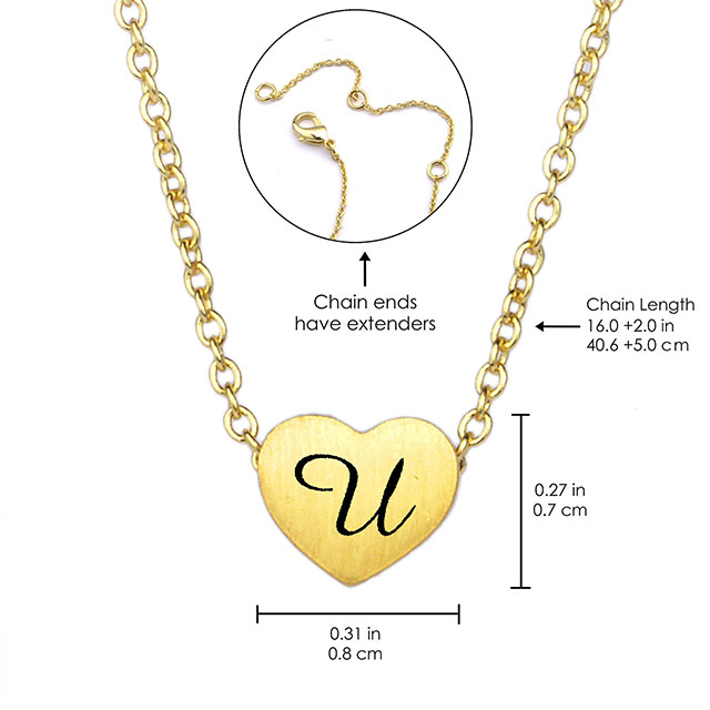 Lauren-Spencer Winzige Initial-Herz-Halskette für Damen, 18 Karat vergoldete AZ-Alphabet-Buchstaben-Halskette, zierliche Herz-Halskette mit Anhänger 