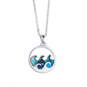 Strand-Halskette für Frauen, Ozeanwelle, Hoop-Tropfen-Halskette, baumelnde Boho-Mode-Sommer-Halskette, hawaiianischer Schmuck, Geschenk 