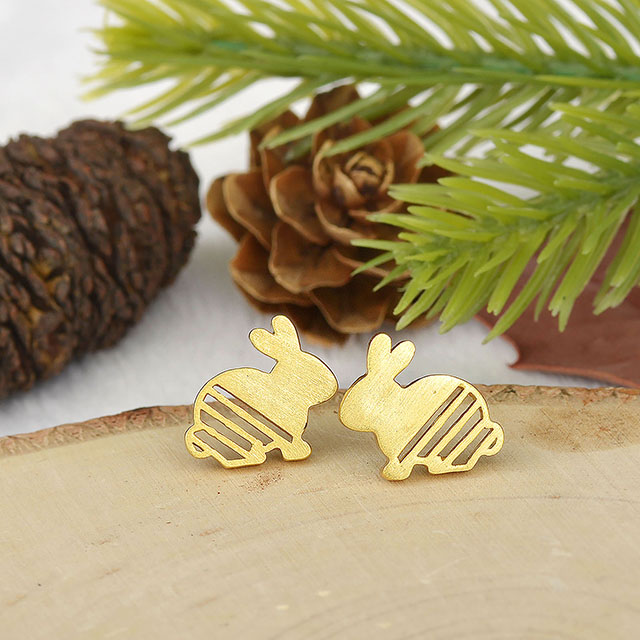 Tierischer Hase vergoldeter schlichter Schmuck