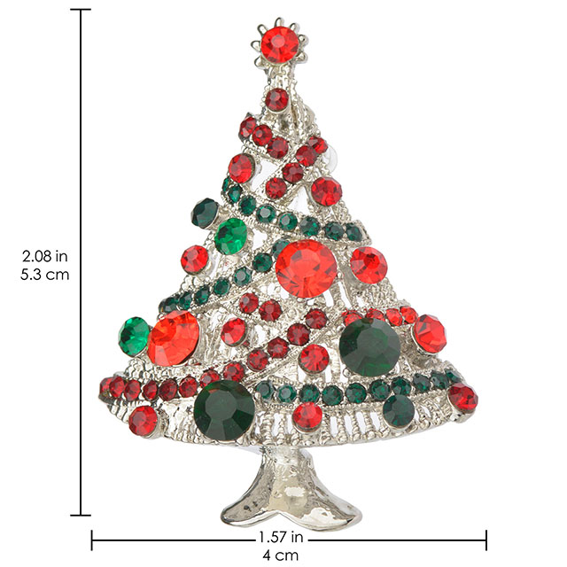 Weihnachtsbaum-Brosche für Damen und Mädchen, Kristall-Strass-Emaille-Perlenbroschen und Anstecknadeln, Vintage-Weihnachtsbrosche