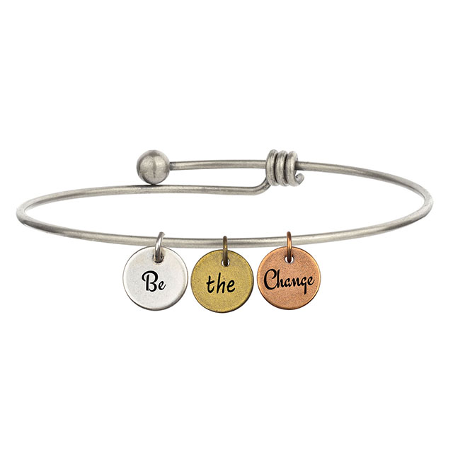Inspirierendes, individuelles Charm-Armband für Frauen, gravierter, erweiterbarer echter Antik-Silber-Armreif mit Scheiben-Charm-Armbändern, motivierende, personalisierte Geschenke für Sie 