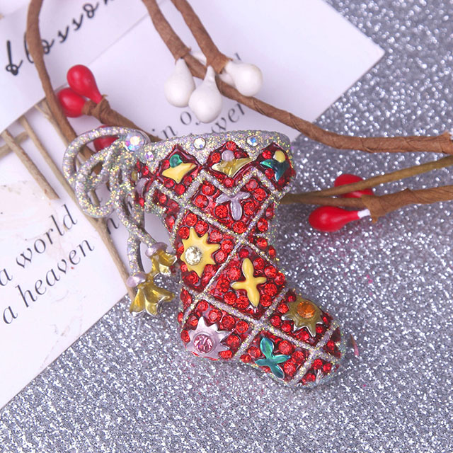 Luxuriöse exquisite Weihnachtsbrosche, Schneemann, Weihnachtsmann, Stiefelgirlande, Modeschmuck, Geschenk, Weihnachtsdekoration, Broschen
