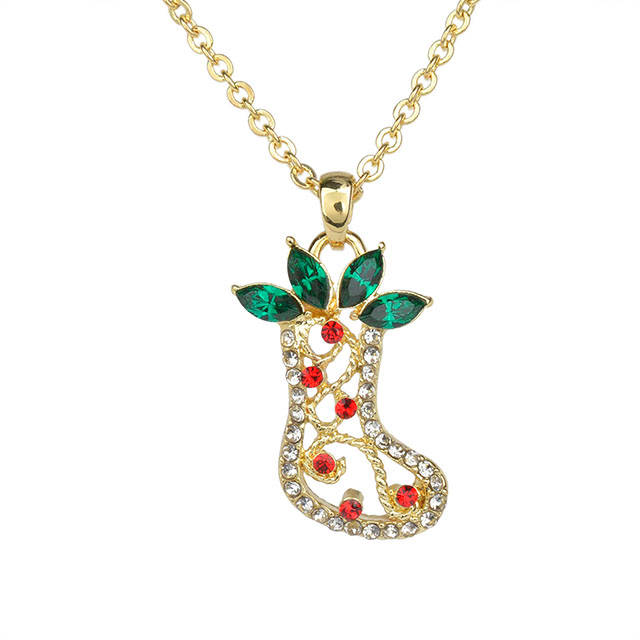 Großhandelskristallrhinestone-nette kleine Weihnachtsmann-Weihnachtsbaum-Engel-Halskette 
