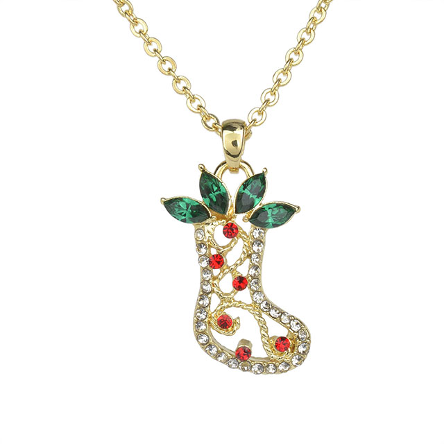 Großhandelskristallrhinestone-nette kleine Weihnachtsmann-Weihnachtsbaum-Engel-Halskette 