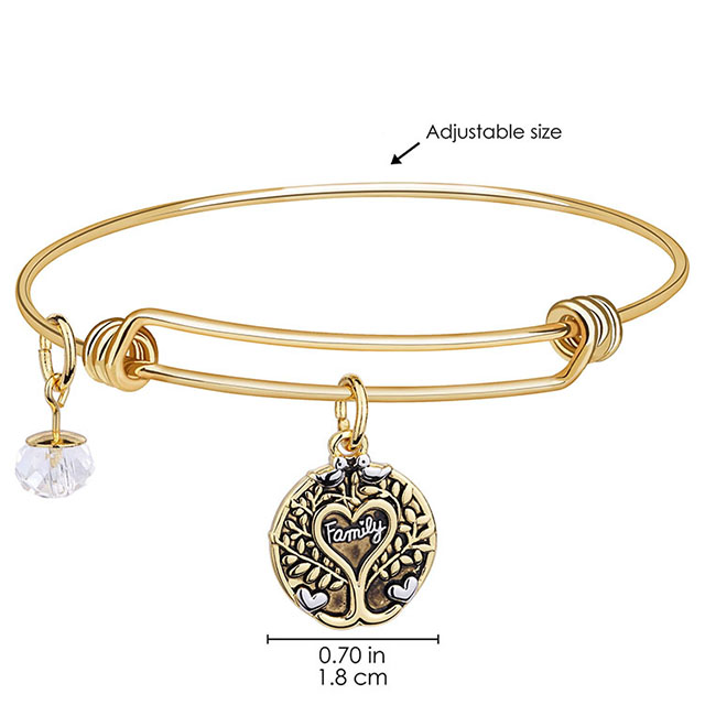  Stammbaum-Armband für Frauen, Antik-Gold, versilbert, „All Things Grow with Love“-Armreif, Perlen-Charm-Familienarmbänder für Mutter, Tochter, Ehefrau, Schwester, Schmuckgeschenk