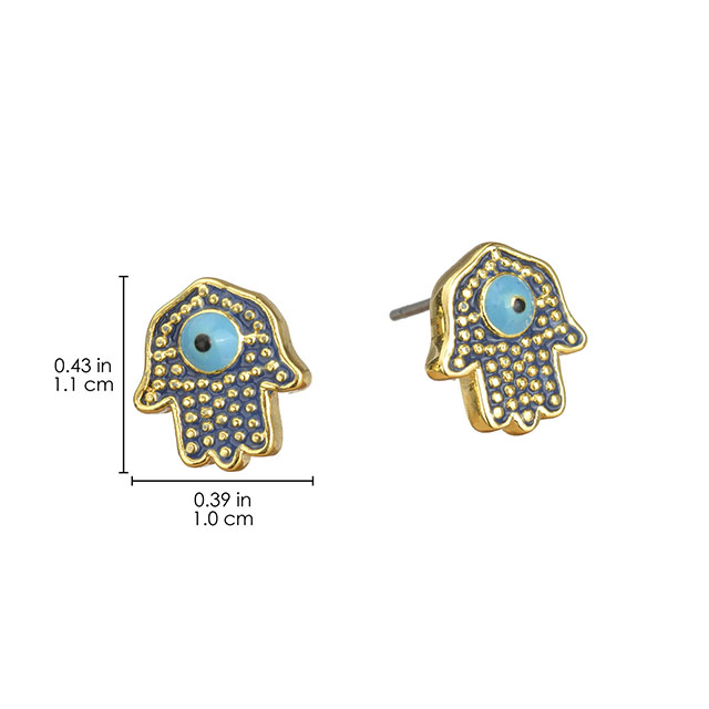 Hamsa- und Auge-Ohrstecker für Mädchen und Frauen, vergoldet, versilbert, Zirkon-Schmuckgeschenke 