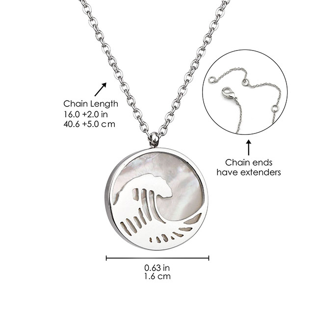 Edelstein-Wellen-Halskette für Frauen, Perlmutt-Türkis-Anhänger-Halskette, zierliche Kreis-Ozean-Wellen-Halsketten für Frauen, Mädchen, Surfer, Strand, Schmuck, Geschenke