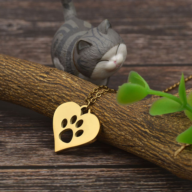 Katzenpfoten-Halskette, niedliche Tier-Halskette, zierliche Pfotenabdruck-Anhänger-Halskette, Gedenk-Halskette mit Katzenmotiv, Schmuck für Frauen und Mädchen, Haustierliebhaber, Geschenke für Katzenmütter.