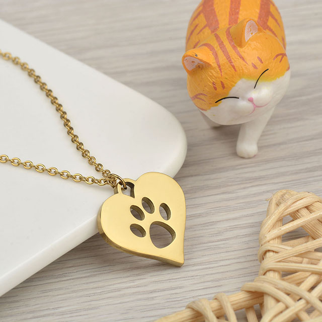 Katzenpfoten-Halskette, niedliche Tier-Halskette, zierliche Pfotenabdruck-Anhänger-Halskette, Gedenk-Halskette mit Katzenmotiv, Schmuck für Frauen und Mädchen, Haustierliebhaber, Geschenke für Katzenmütter.