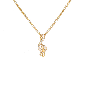 Halskette mit Musiknoten-Anhänger, Zirkonia, Musiknoten-Schmuck, Geschenke 
