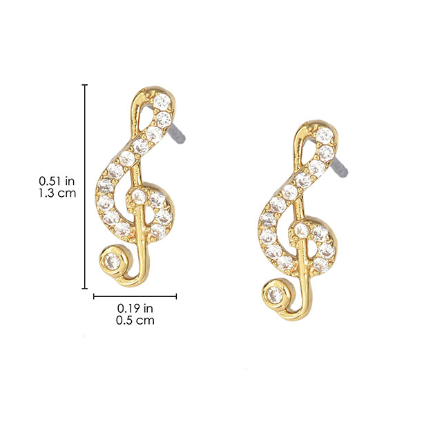 Ohrring mit Musiknoten-Anhänger, Zirkonia, Schmuck, Geschenke für Musikliebhaber 