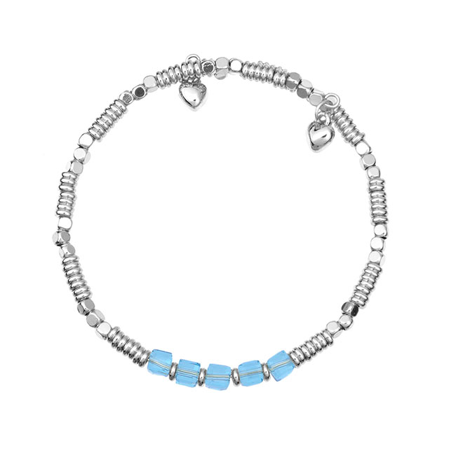 Zierliche versilberte Perlenarmbänder für Frauen, stapelbare Kristall-Edelstein-Perlen-Stretch-Armbänder für Frauen und Mädchen, Schmuckgeschenk.
