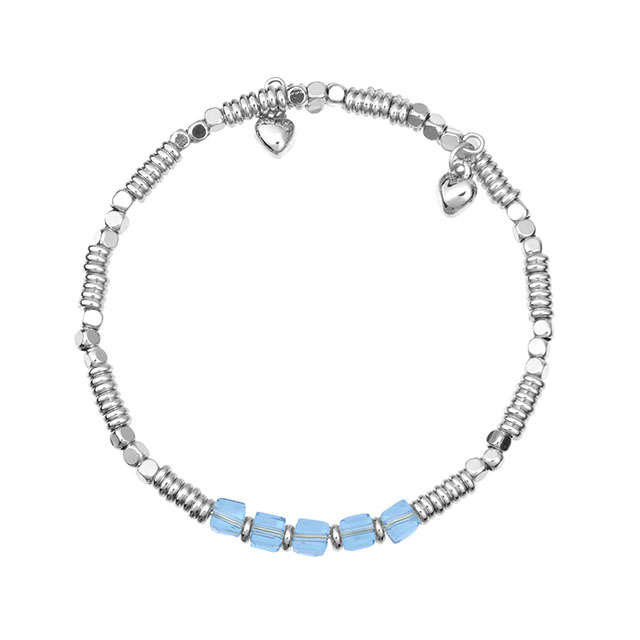 Zierliche versilberte Perlenarmbänder für Frauen, stapelbare Kristall-Edelstein-Perlen-Stretch-Armbänder für Frauen und Mädchen, Schmuckgeschenk.