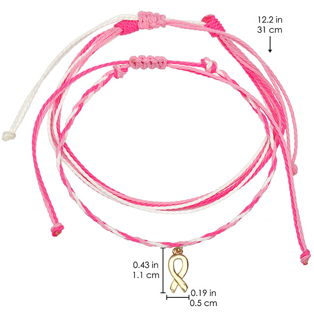 Rosafarbenes Schleifenband-Armband zur Aufklärung über Brustkrebs. Geschenke für Frauenliebe