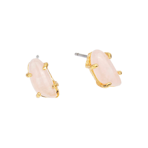 Edelstein-Ohrstecker für Damen und Mädchen, hypoallergen, silbervergoldet, Katzenaugen-Stein, weißer Howlith, Türkis, Rosenquarz, Ohrringe für Damen, Modeschmuck, Geschenk