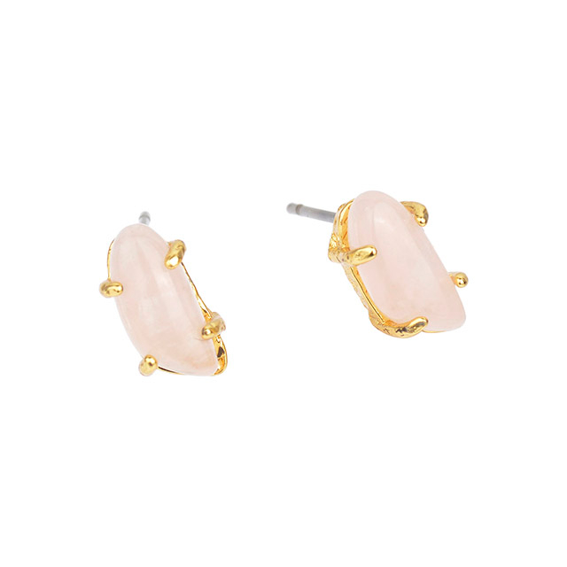 Edelstein-Ohrstecker für Damen und Mädchen, hypoallergen, silbervergoldet, Katzenaugen-Stein, weißer Howlith, Türkis, Rosenquarz, Ohrringe für Damen, Modeschmuck, Geschenk