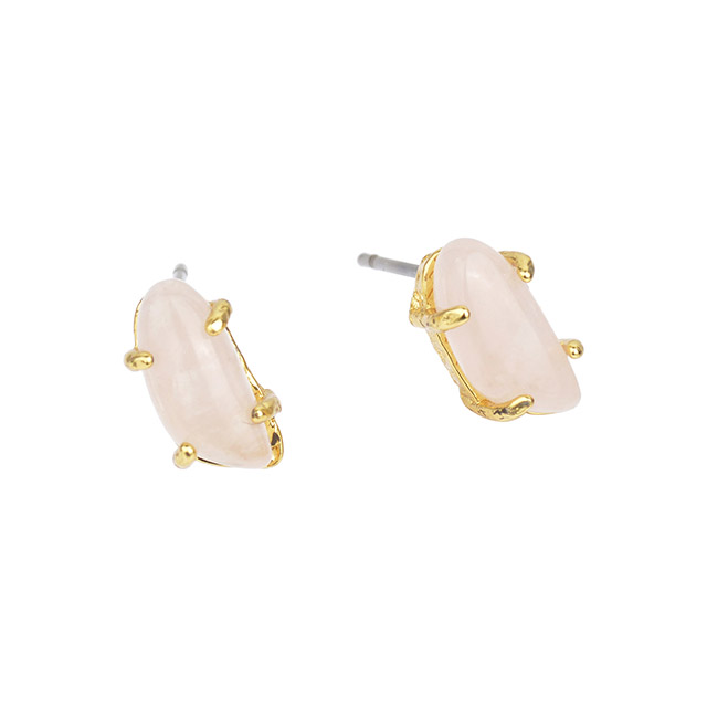 Edelstein-Ohrstecker für Damen und Mädchen, hypoallergen, silbervergoldet, Katzenaugen-Stein, weißer Howlith, Türkis, Rosenquarz, Ohrringe für Damen, Modeschmuck, Geschenk