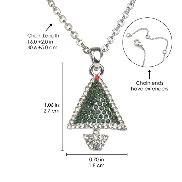 Weihnachts-Kristall-Strass-Emaille-Halskette 