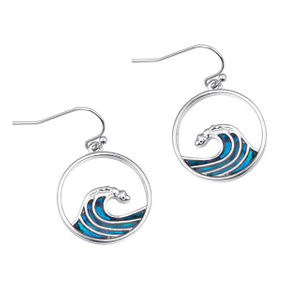 Strand-Ohrringe für Frauen, Abalone-Muschel-Ohrringe, Ozeanwellen-Creolen, baumelnde Boho-Mode-Sommer-Ohrringe, hawaiianischer Schmuck, Geschenk