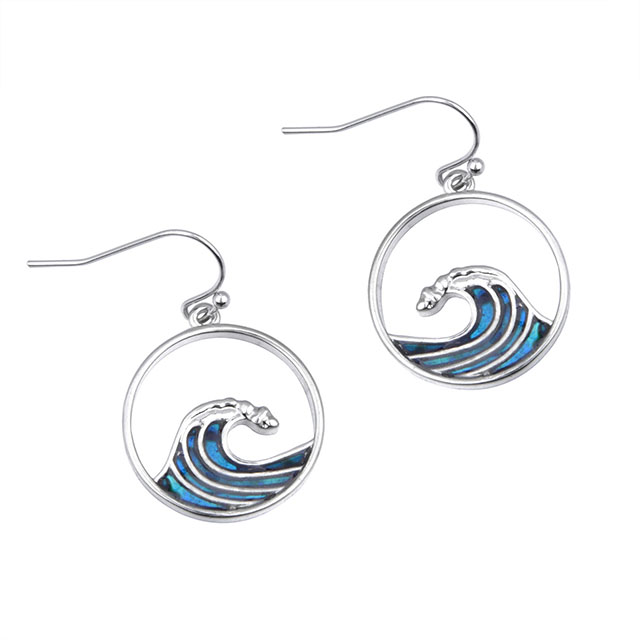 Strand-Ohrringe für Frauen, Abalone-Muschel-Ohrringe, Ozeanwellen-Creolen, baumelnde Boho-Mode-Sommer-Ohrringe, hawaiianischer Schmuck, Geschenk